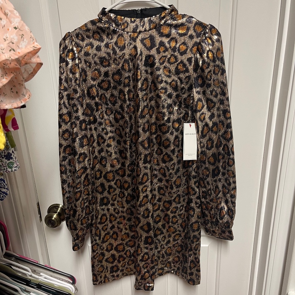 NWT Sequin Leopard Print Dress